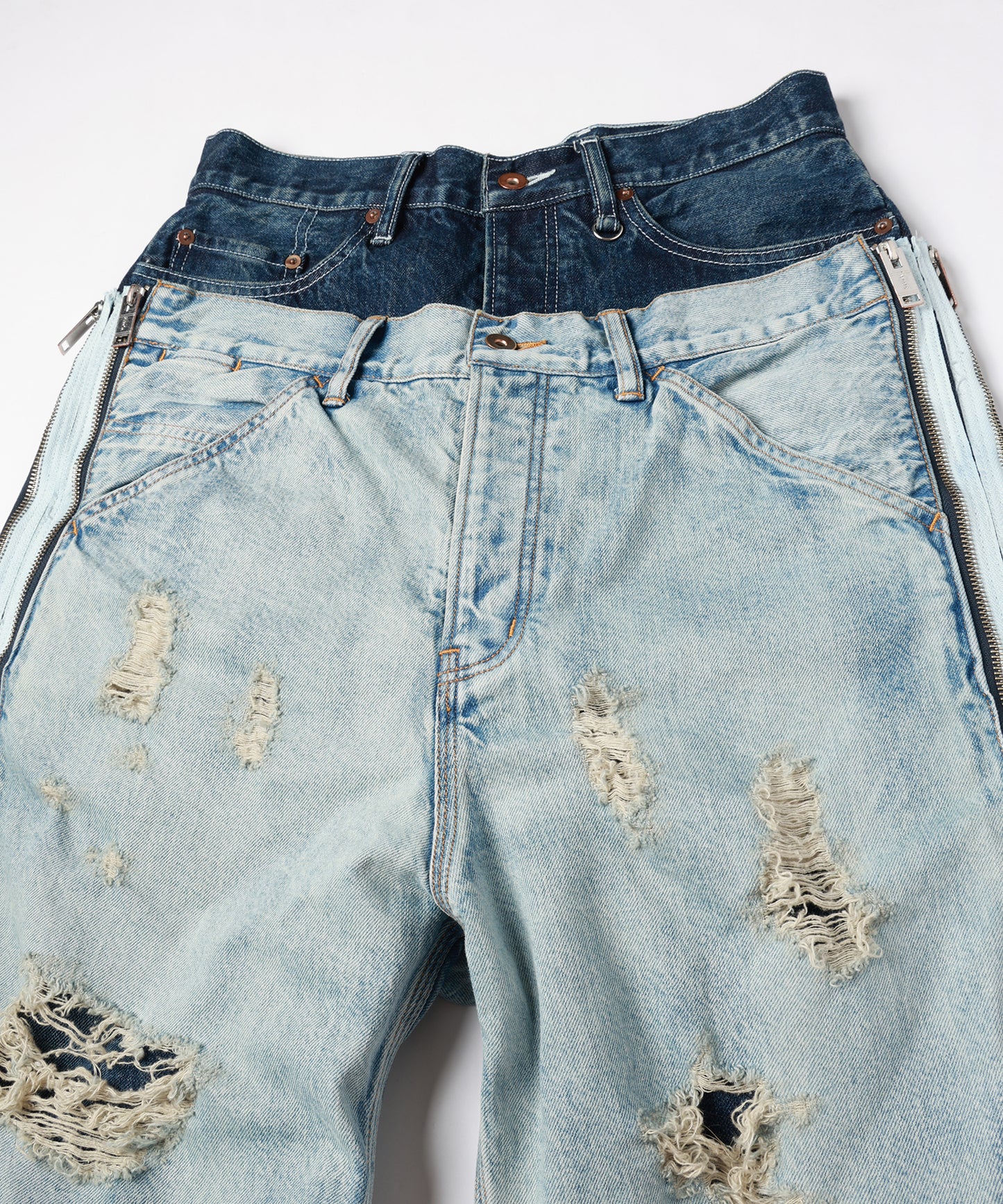 TWO-IN-ONE DENIM PANTS