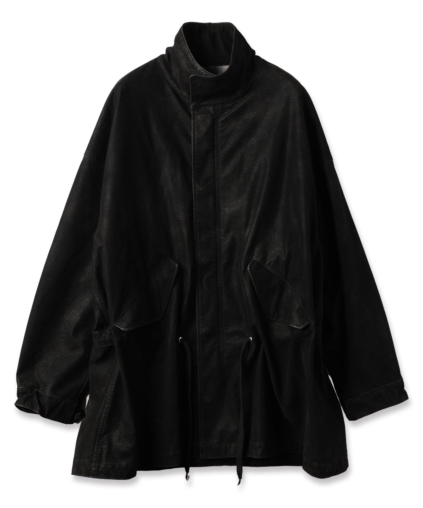 FLOCKING ECO LEATHER COAT【8月下旬】