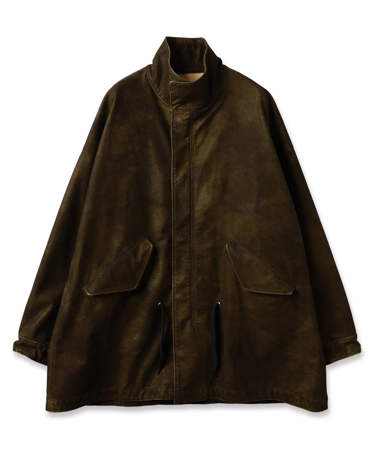 FLOCKING ECO LEATHER COAT【8月下旬】