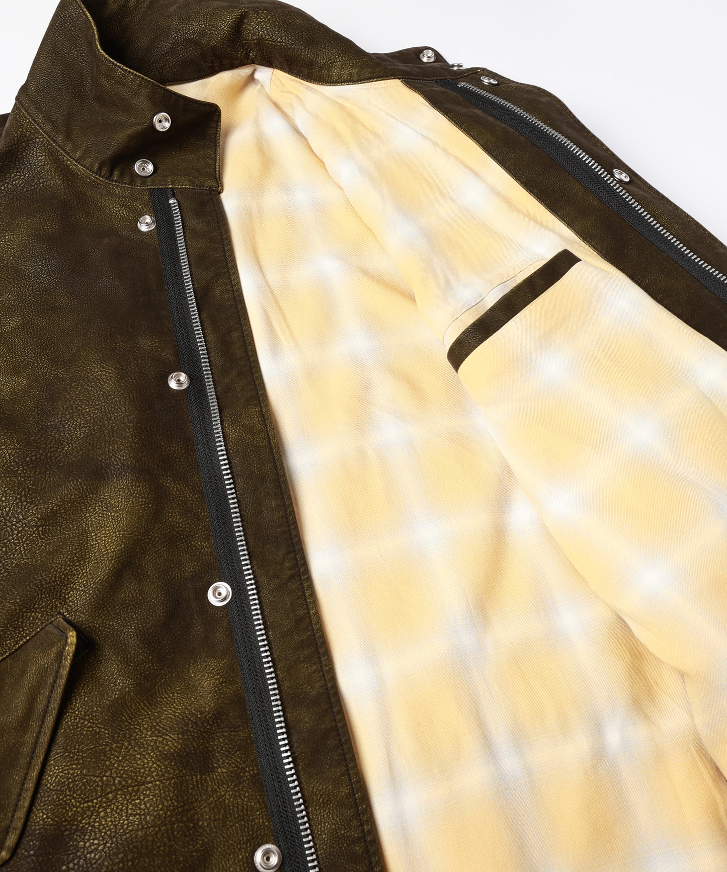 FLOCKING ECO LEATHER COAT【8月下旬】