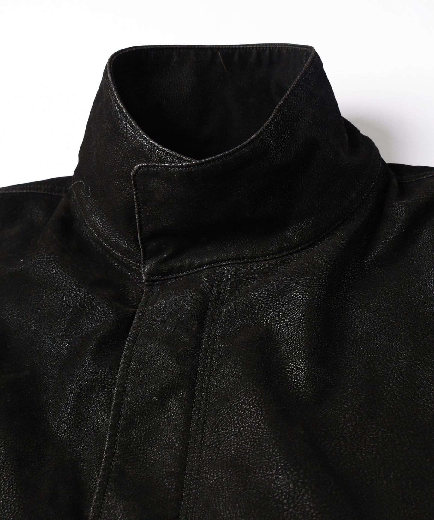 FLOCKING ECO LEATHER COAT【8月下旬】