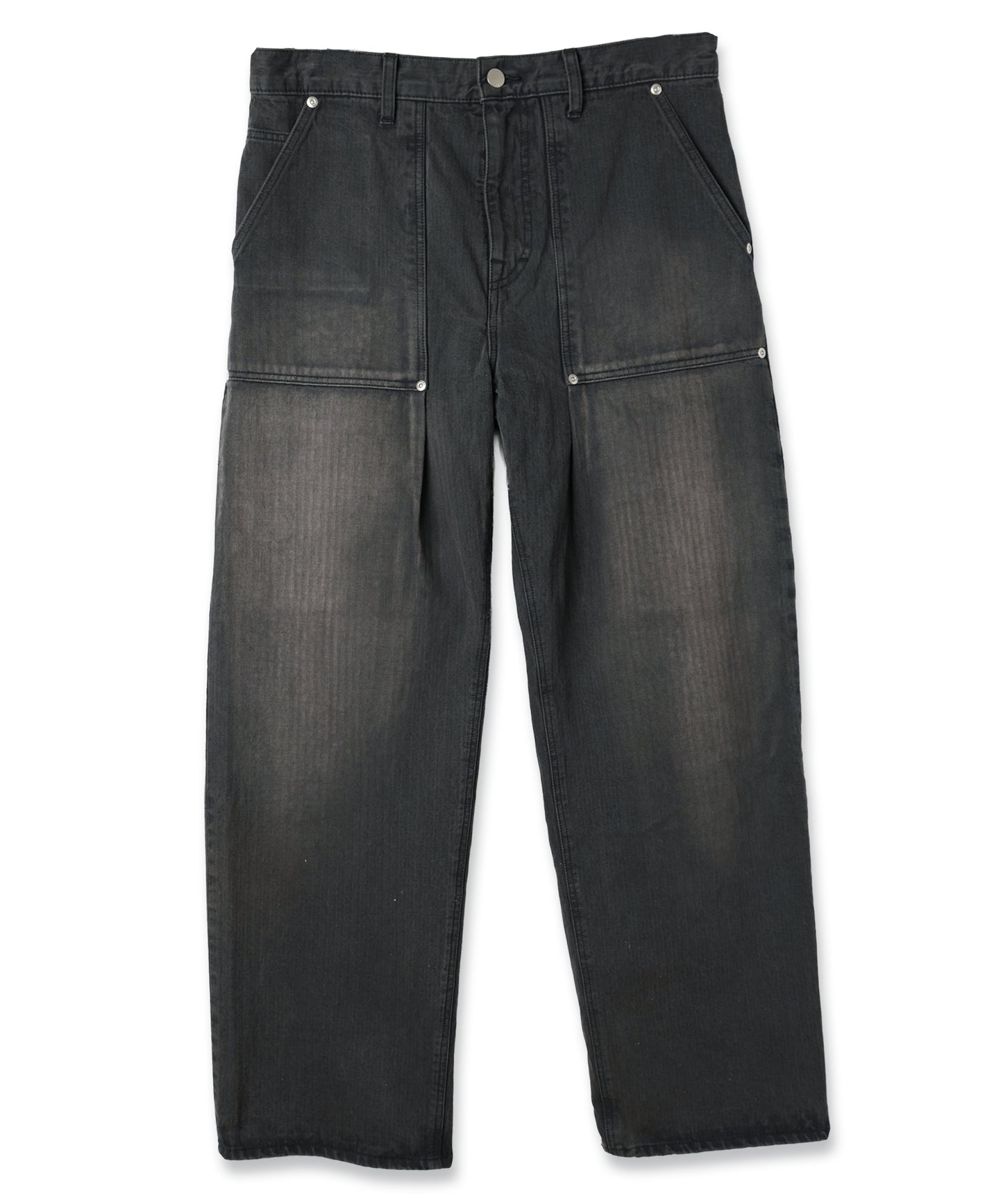 BAKER TUCK HERRINGBONE PANTS