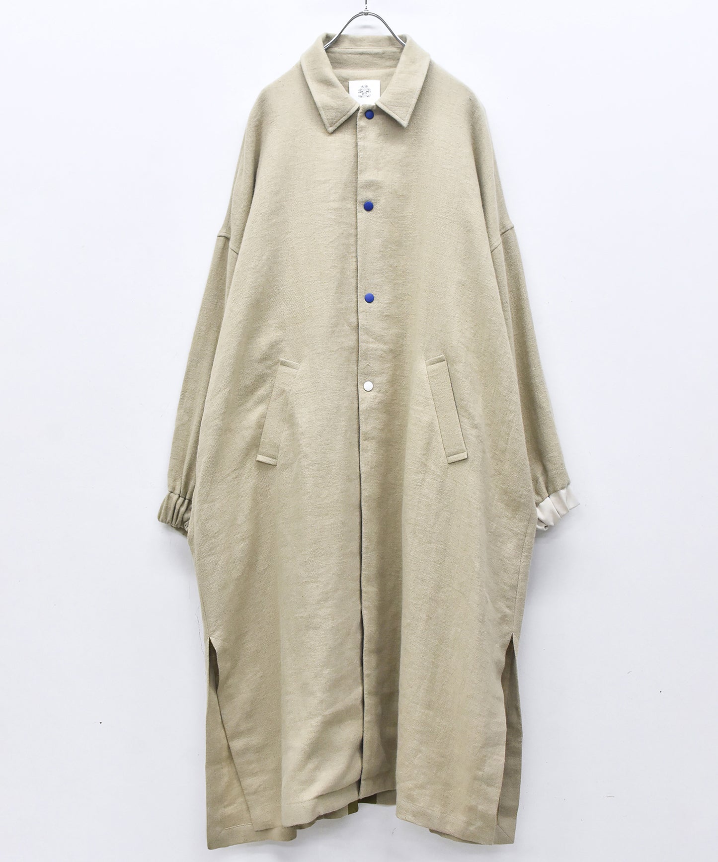 COLOR MIX LINEN WOOL COAT