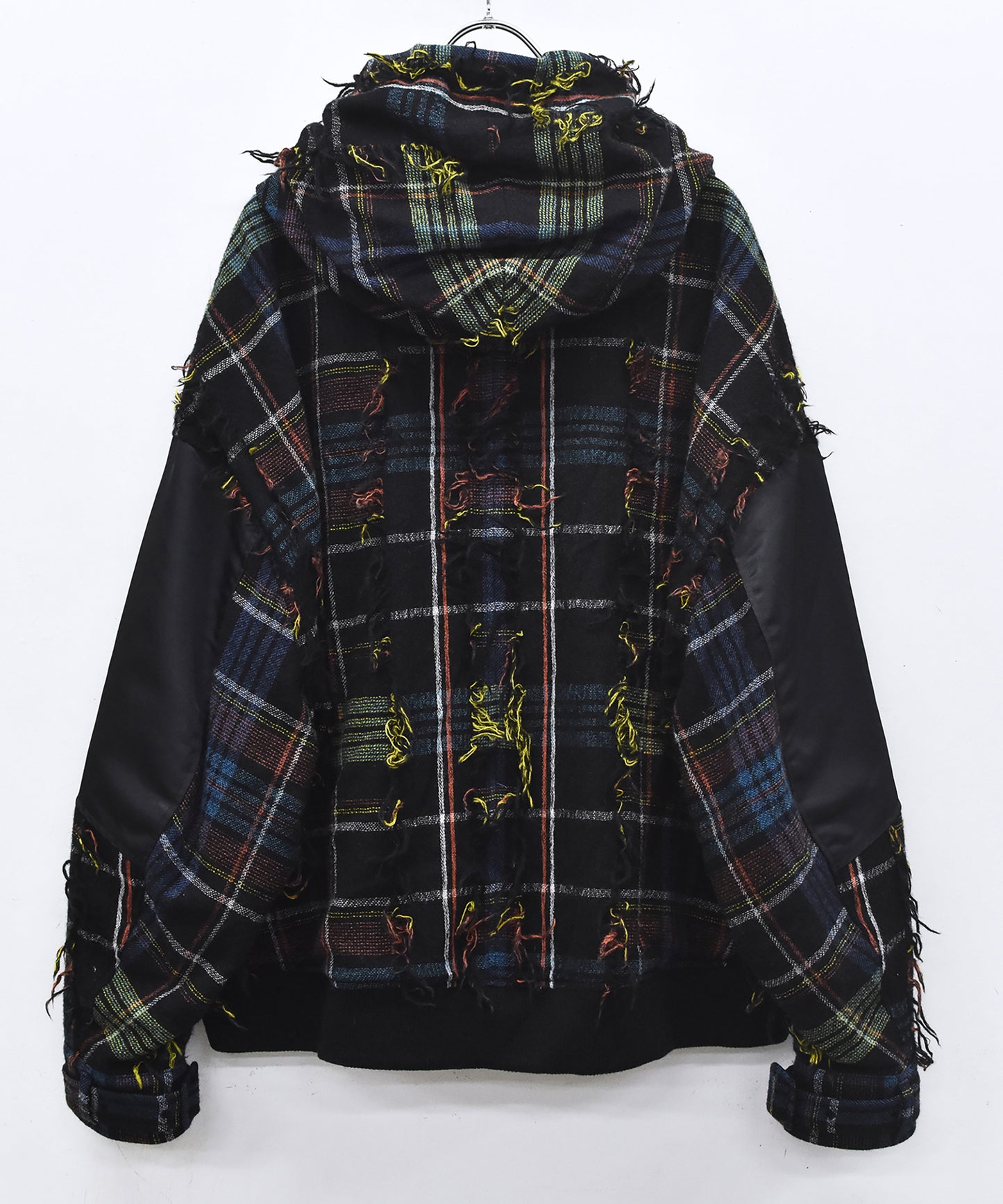 FRINGE WOOL MIX HOODED BLOUSON