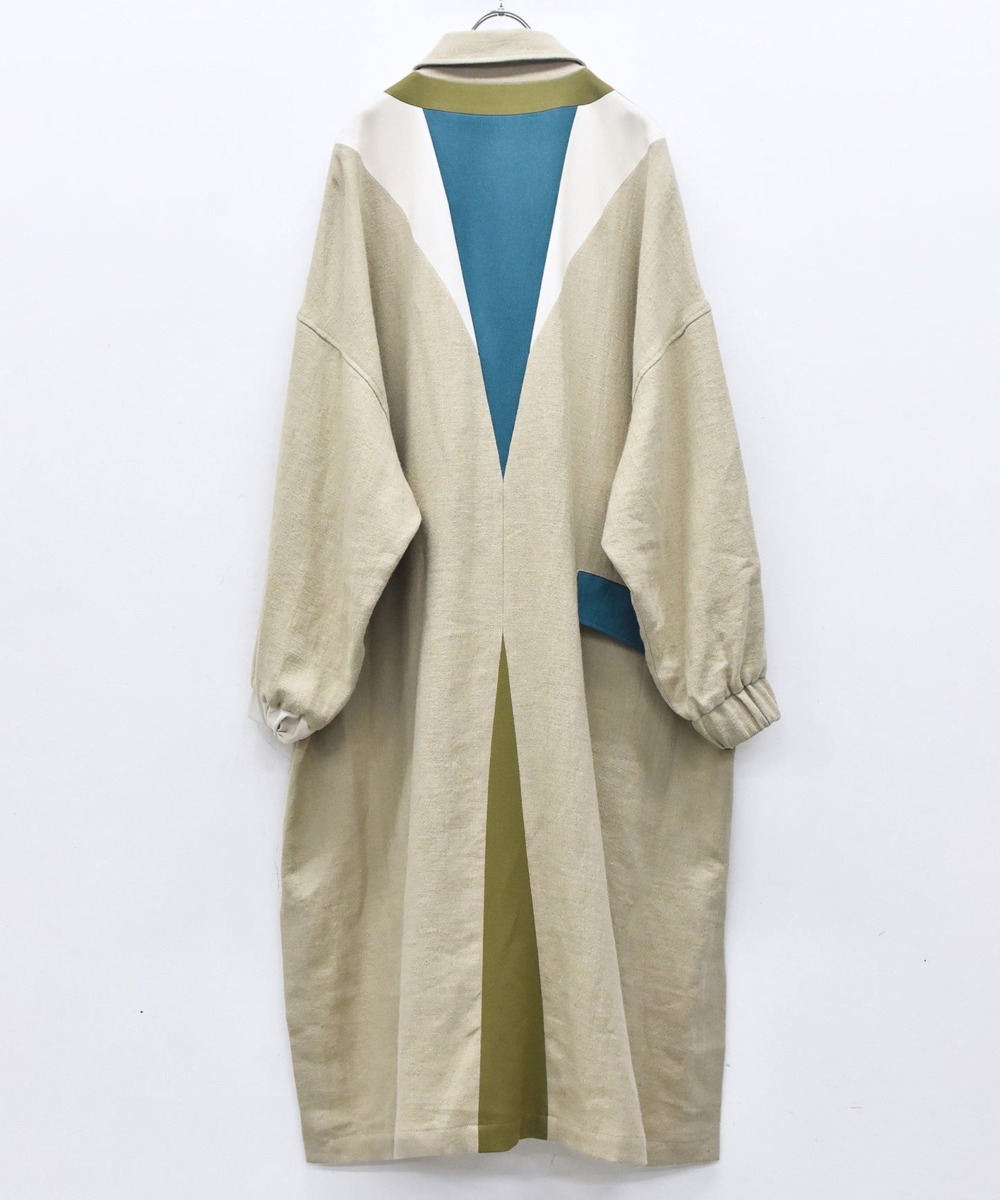 COLOR MIX LINEN WOOL COAT