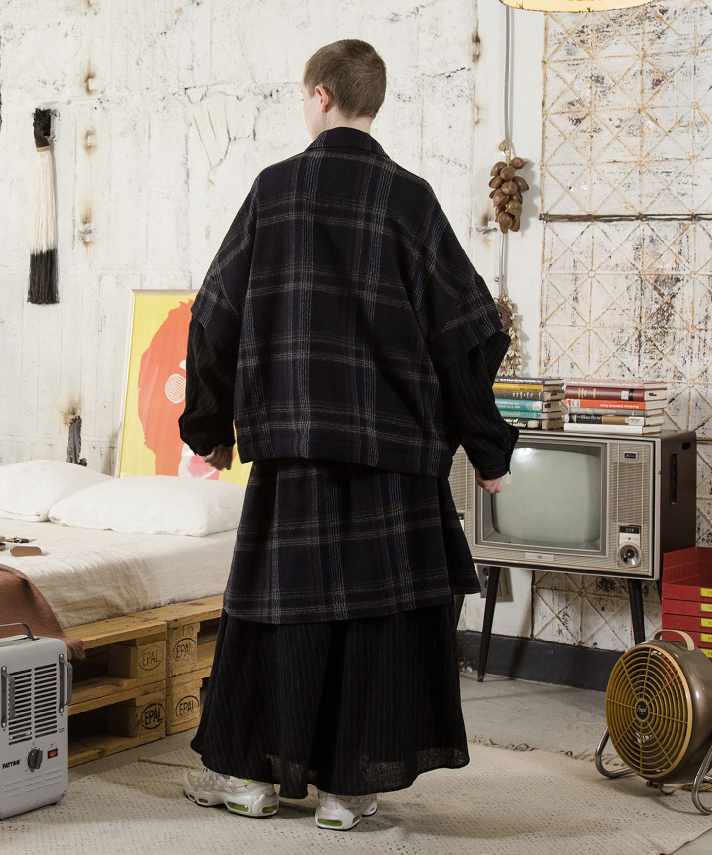 Checked Wool Layer Skirts