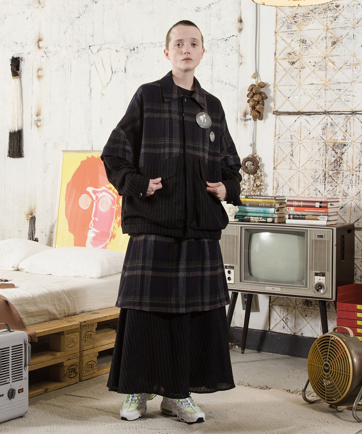 Checked Wool Layer Skirts