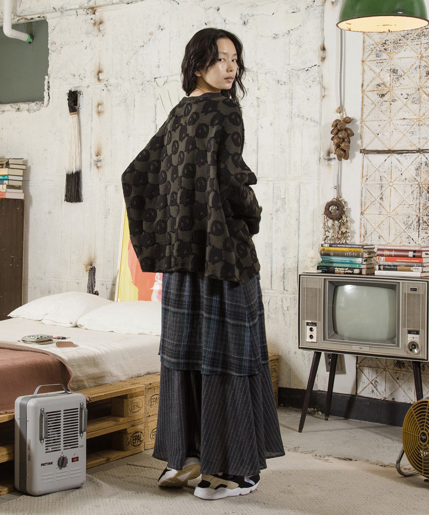 Checked Wool Layer Skirts