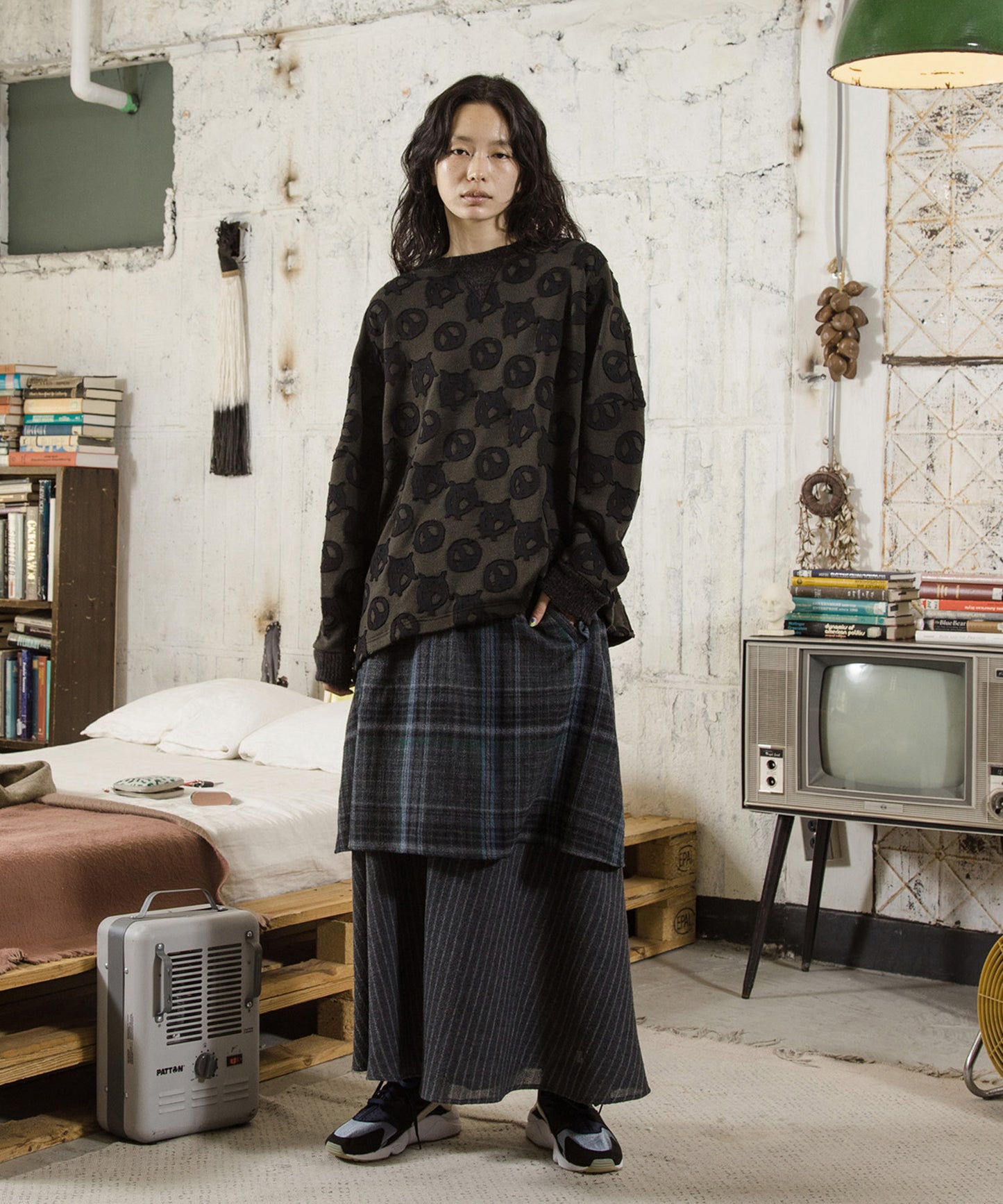 Checked Wool Layer Skirts