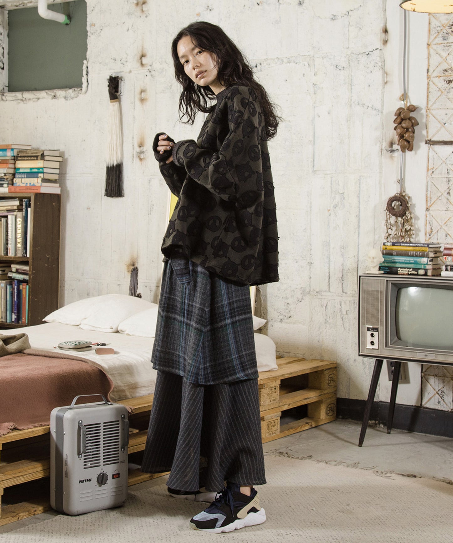 Checked Wool Layer Skirts