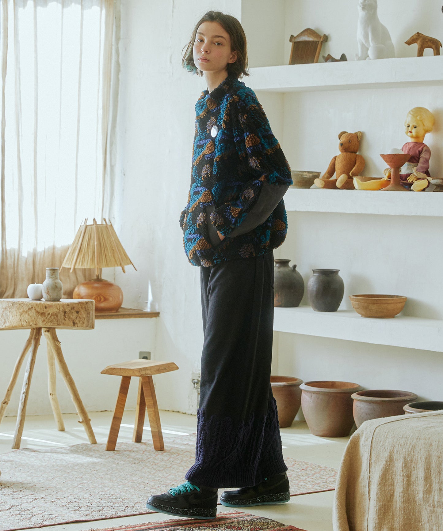 Erode Knit Wide Pants