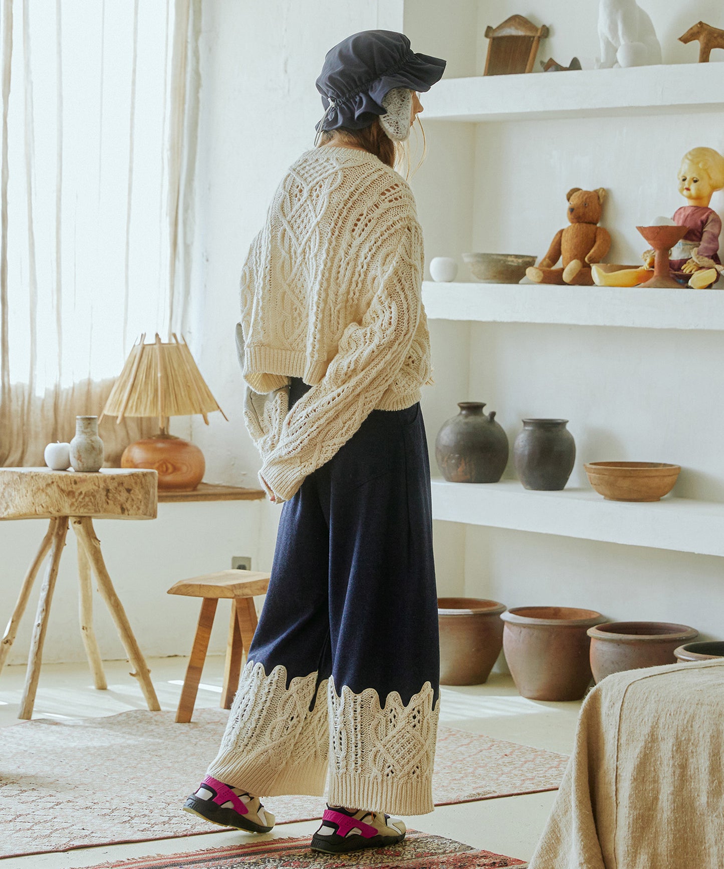 Erode Knit Wide Pants