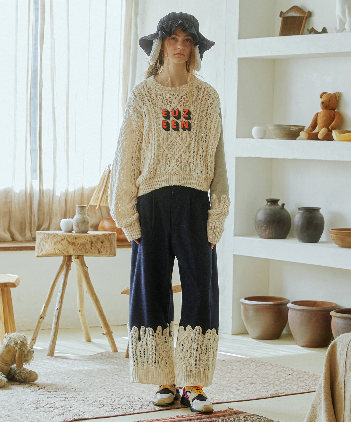 Erode Knit Wide Pants