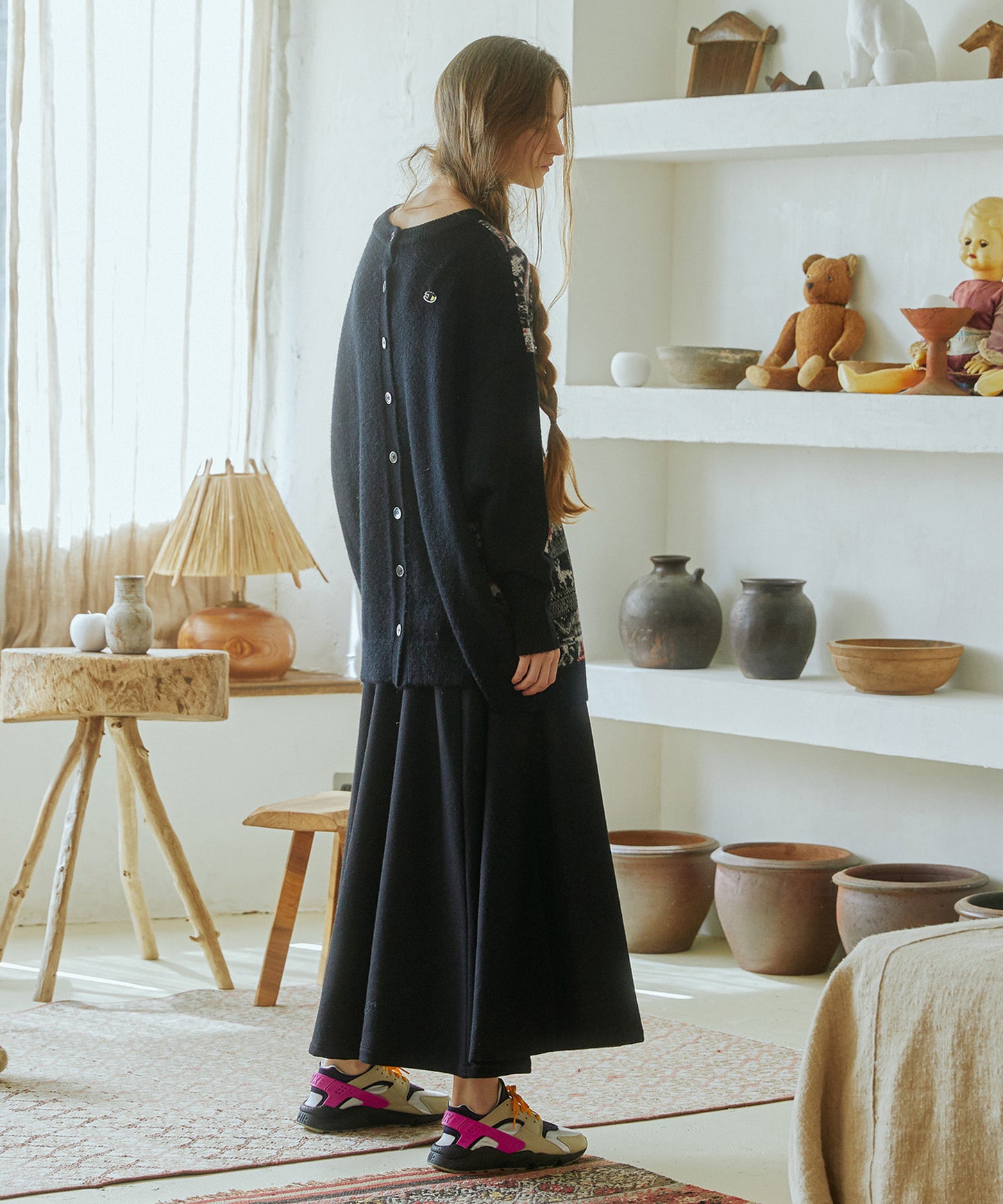 2way Mix Textile Knit Gawn