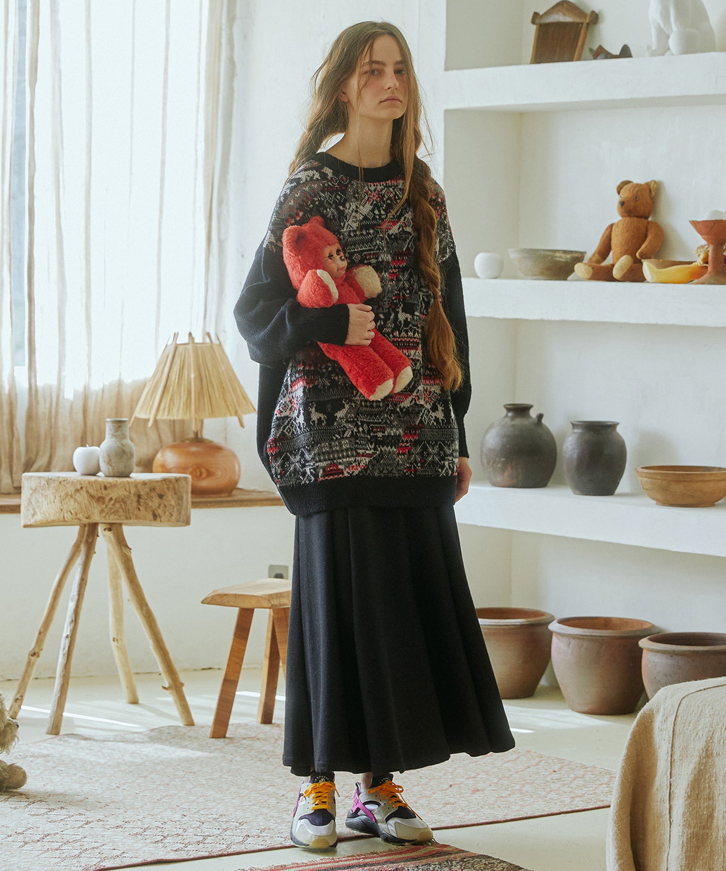 2way Mix Textile Knit Gawn