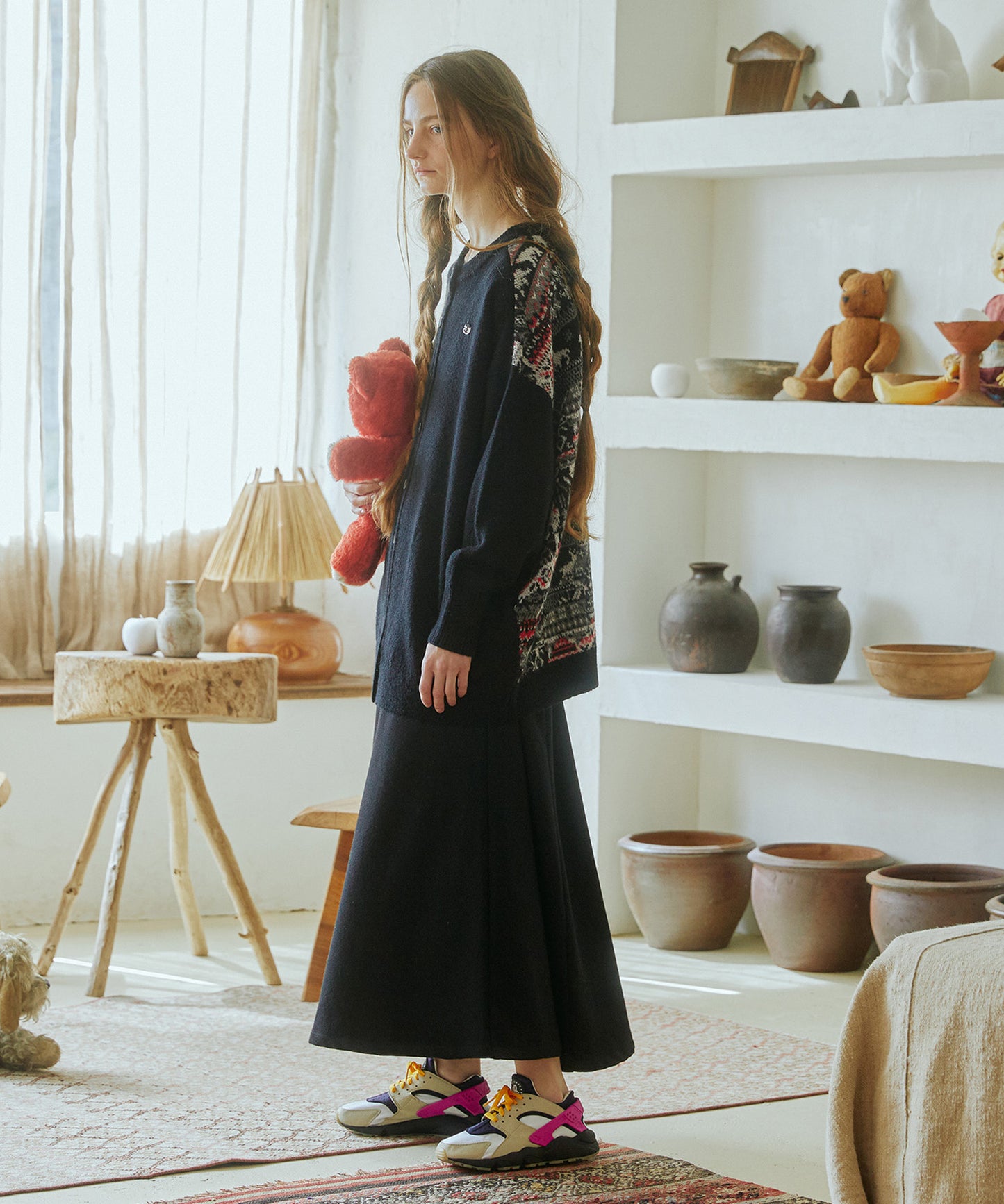 2way Mix Textile Knit Gawn