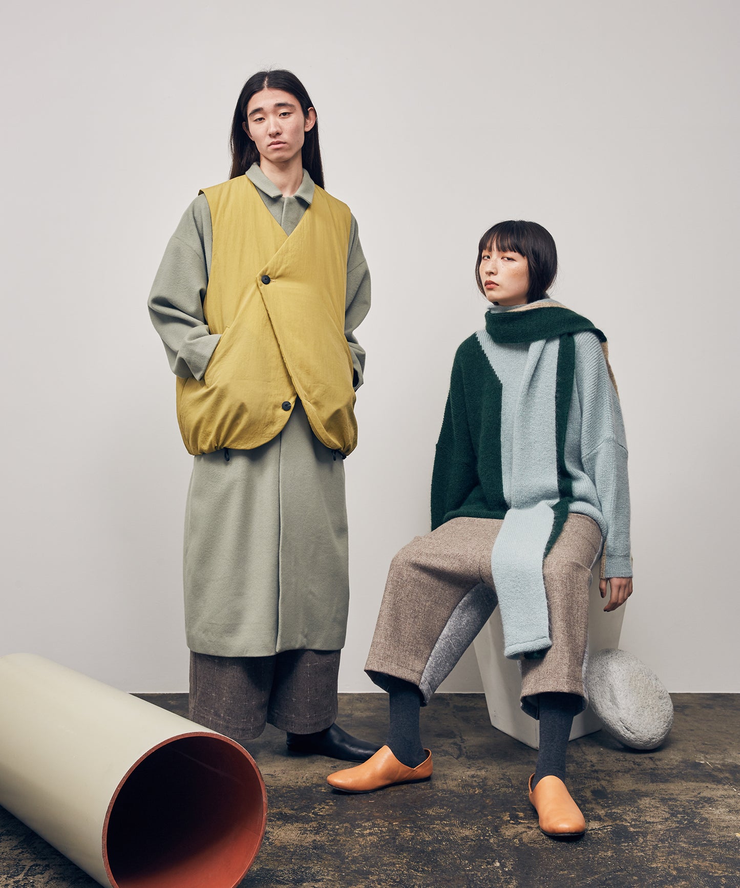 モヘアニットロングマフラー