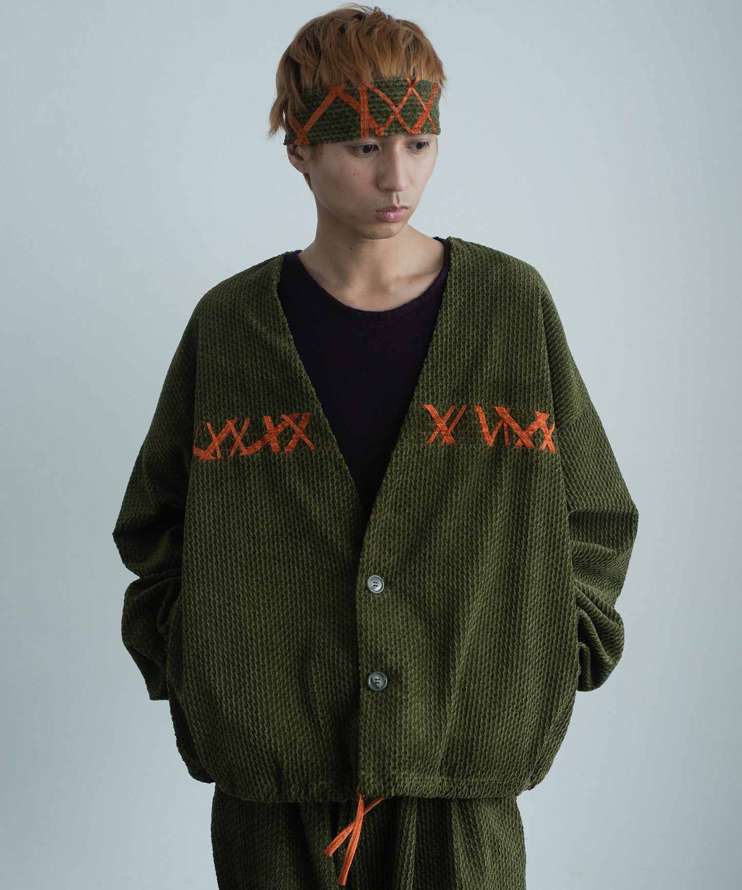 handwork collarless jacket