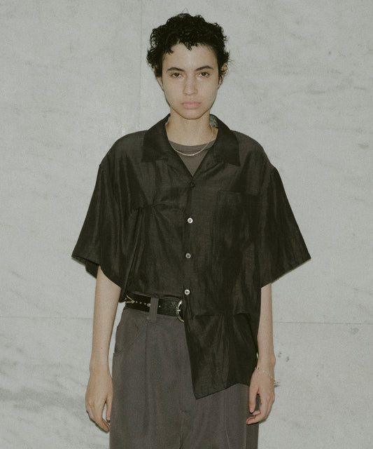 HAND STITCH OPEN COLLAR SHIRT S/S