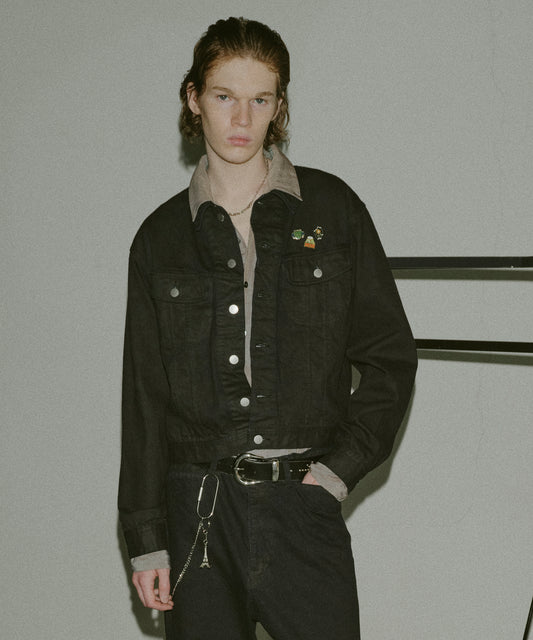 PINS COATED DENIM JACKET