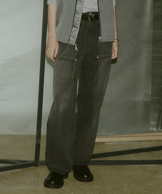 BAKER TUCK HERRINGBONE PANTS