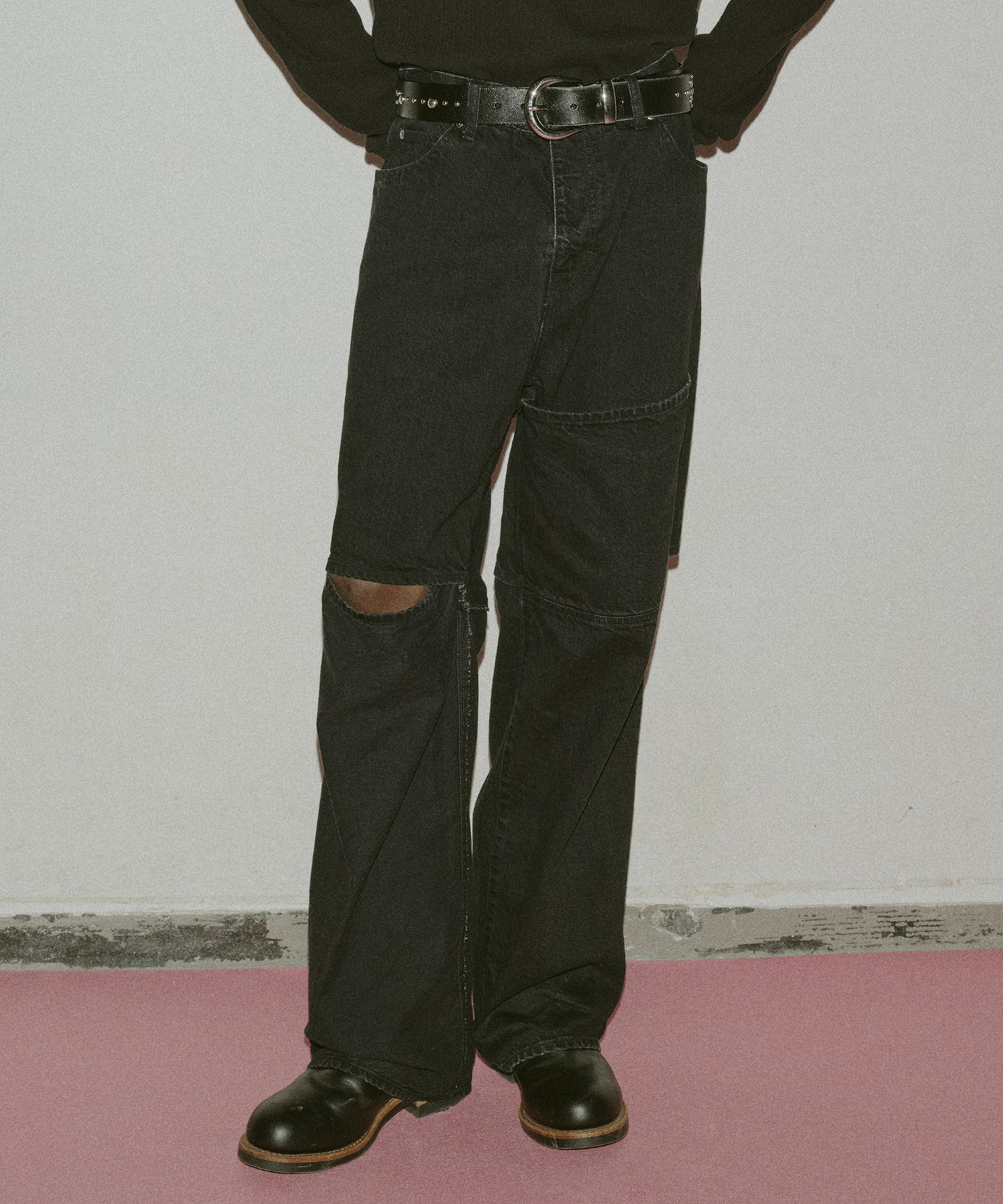 USED KNEE HIGH LAYERED DENIM