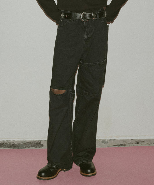 USED KNEE HIGH LAYERED DENIM