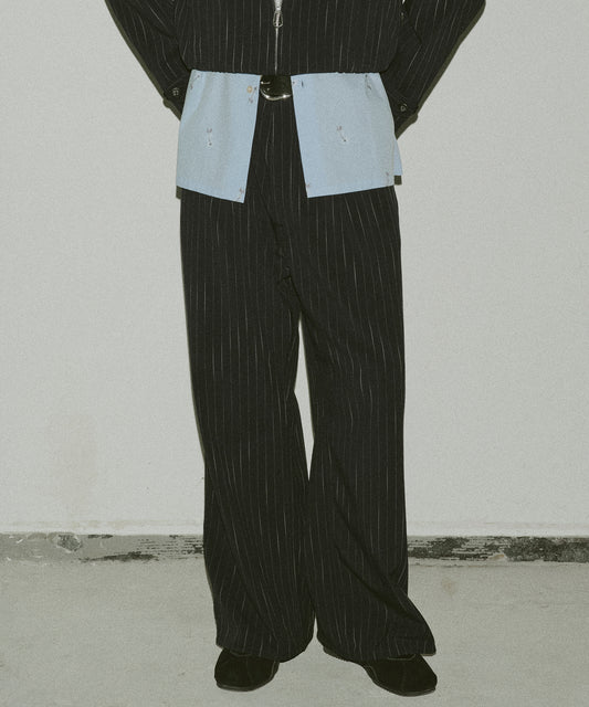 STRIPE WIDE ONE TUCK PANTS