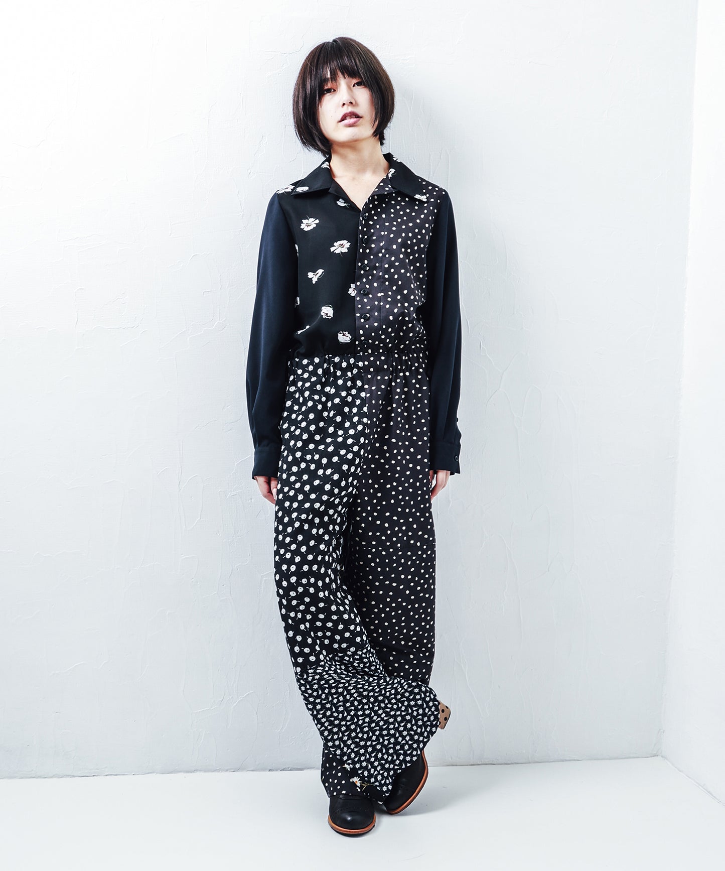 OPEN COLLAR JUMP SUITS