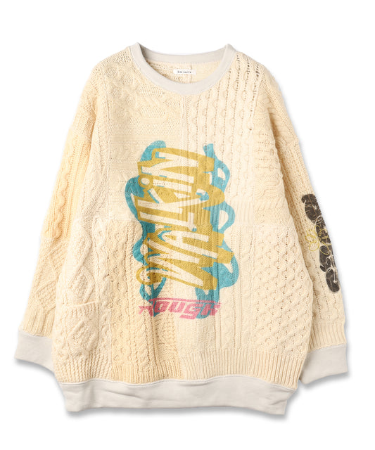 PATCH KNIT P/O(PRINT)