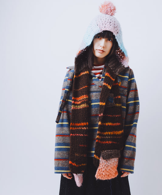 hand knit hood muffler