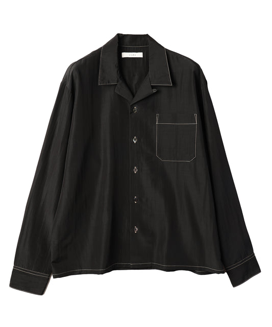 RAYON WOOL OPEN COLLAR SHIRT