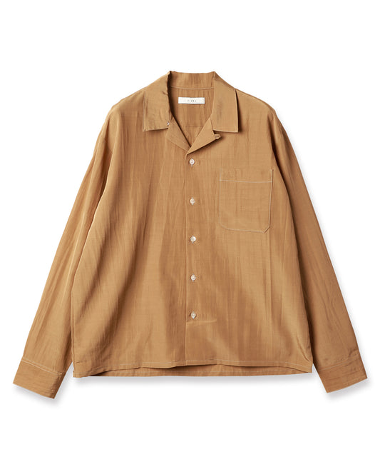 RAYON WOOL OPEN COLLAR SHIRT