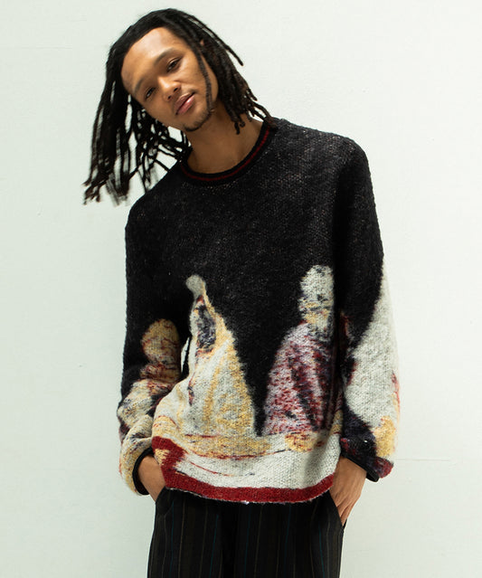 STAR MOHAIR KNIT SWEATER