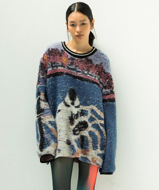 STAR MOHAIR KNIT SWEATER
