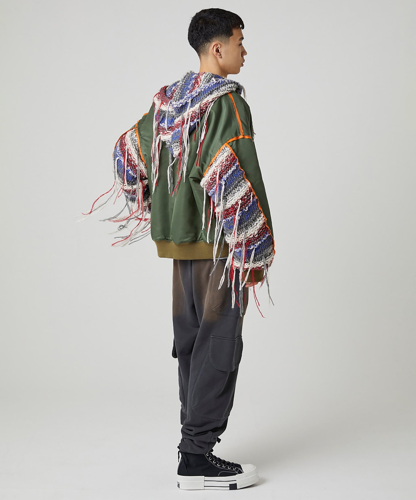 MIX KNIT SLEEVE BLOUSON
