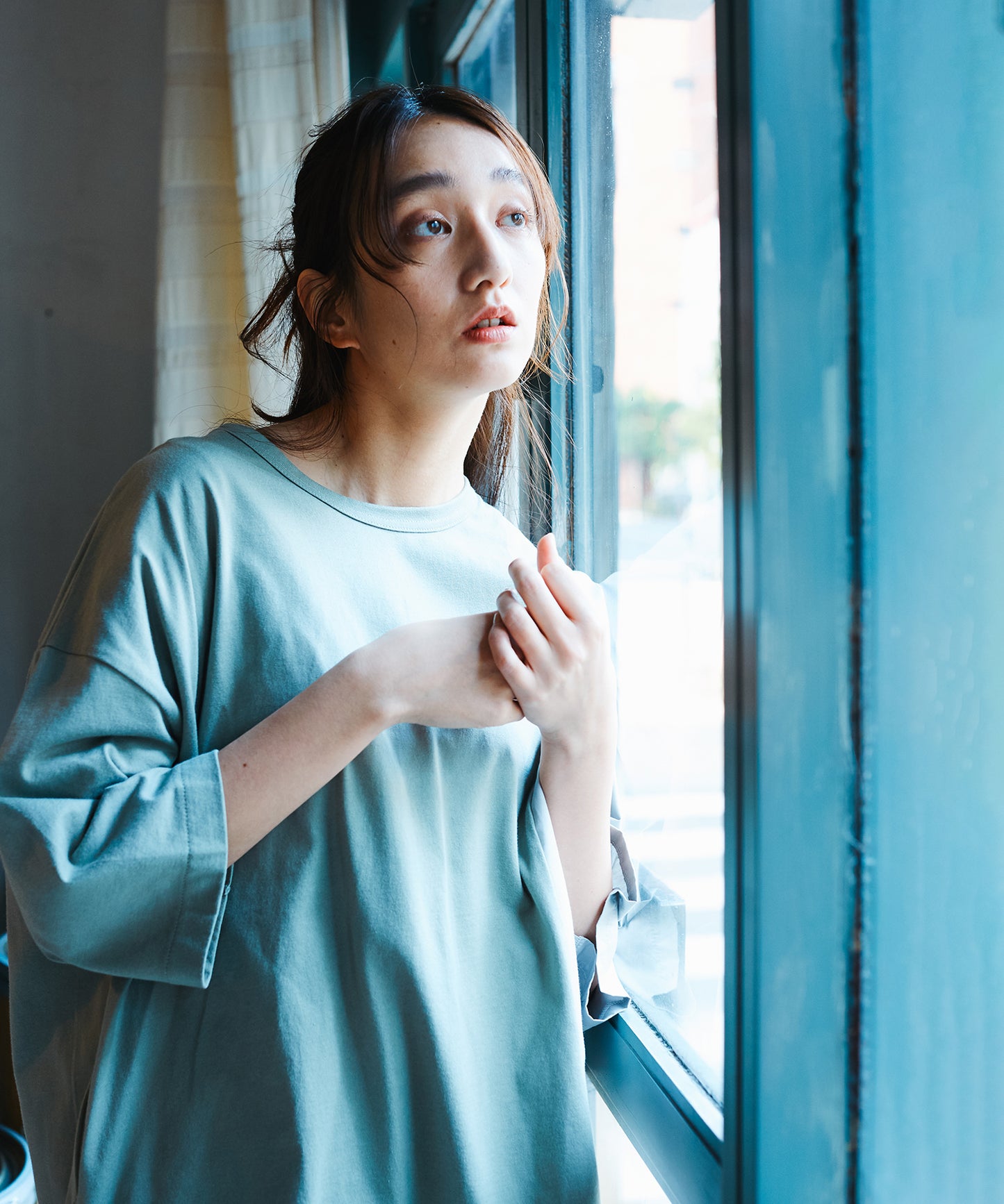 ANLIO × Dulcamara 切替アシメミディアムスリーブTEE ×  MULTI USE AROMA SPRAY 「White Ghost」