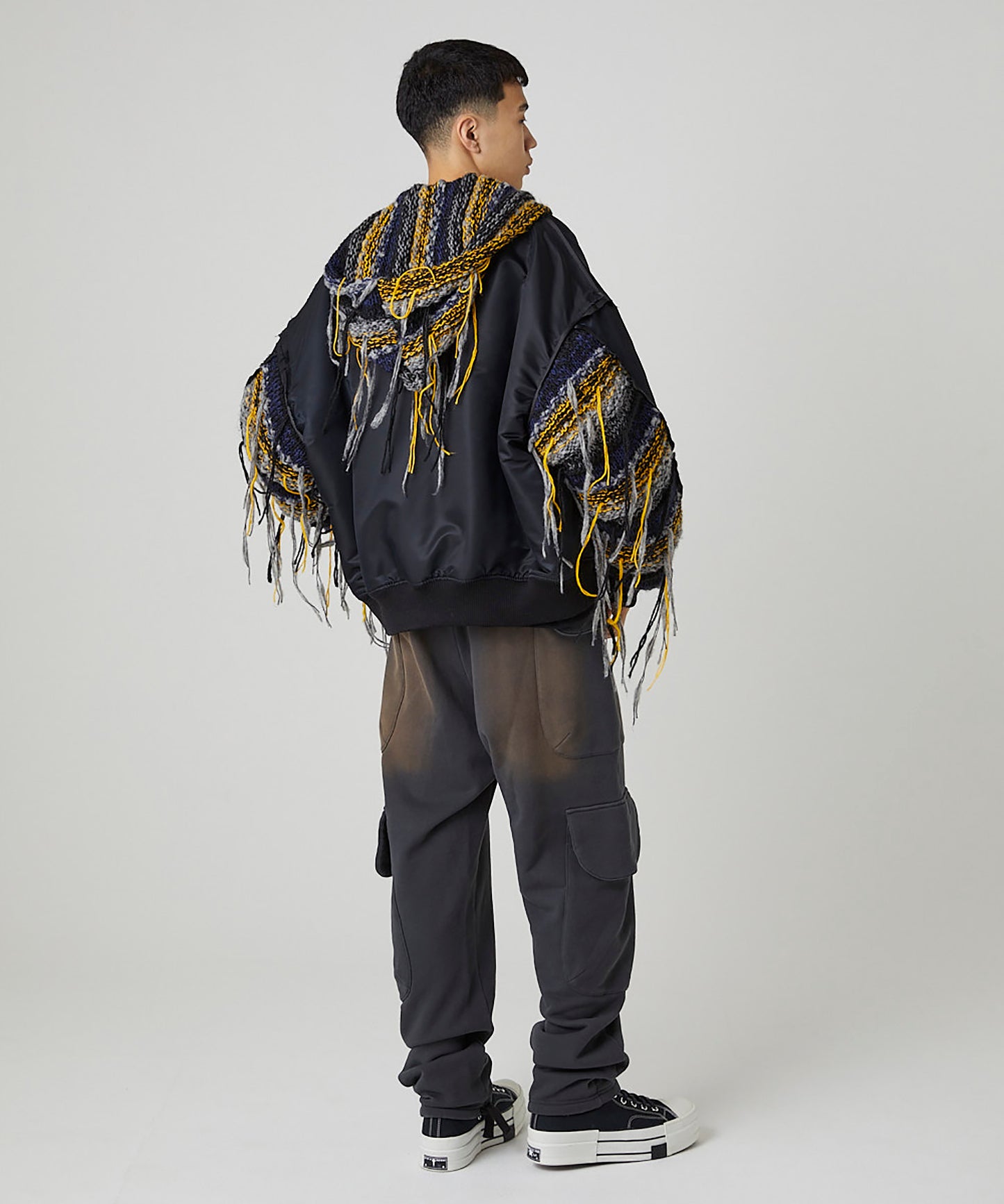 MIX KNIT SLEEVE BLOUSON