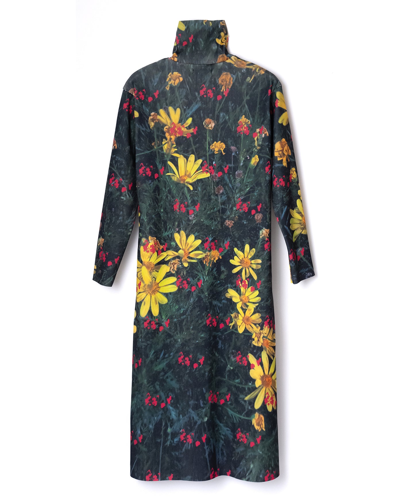 PRINT RIB HI-NECK ONE-PIECE