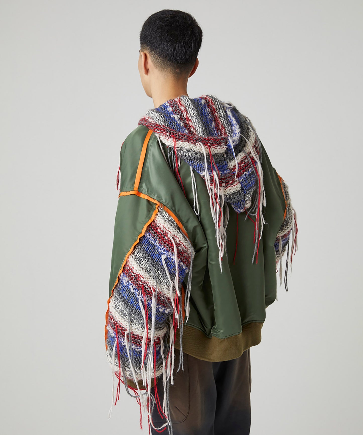 MIX KNIT SLEEVE BLOUSON
