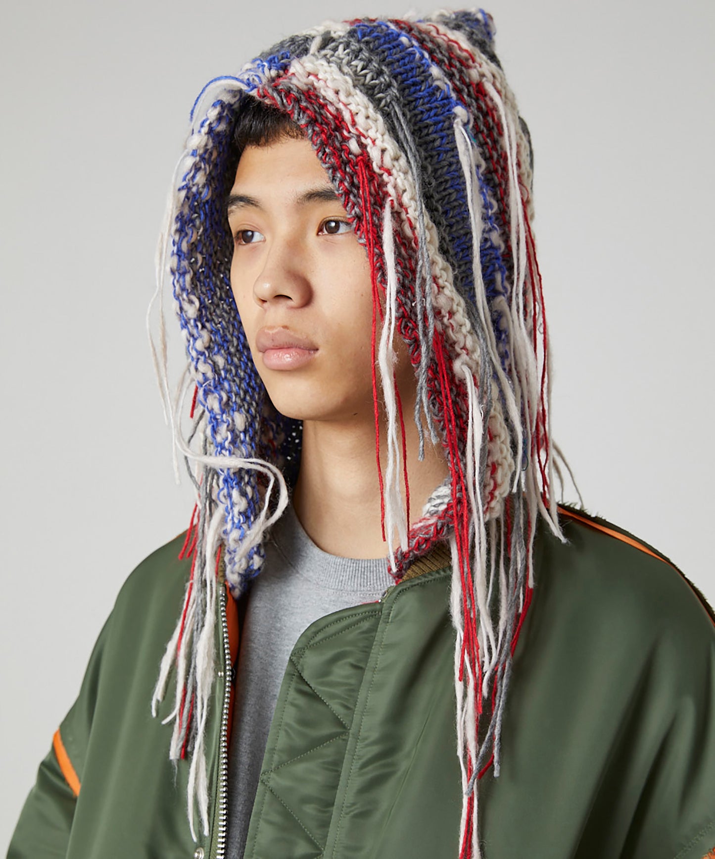 MIX KNIT SLEEVE BLOUSON