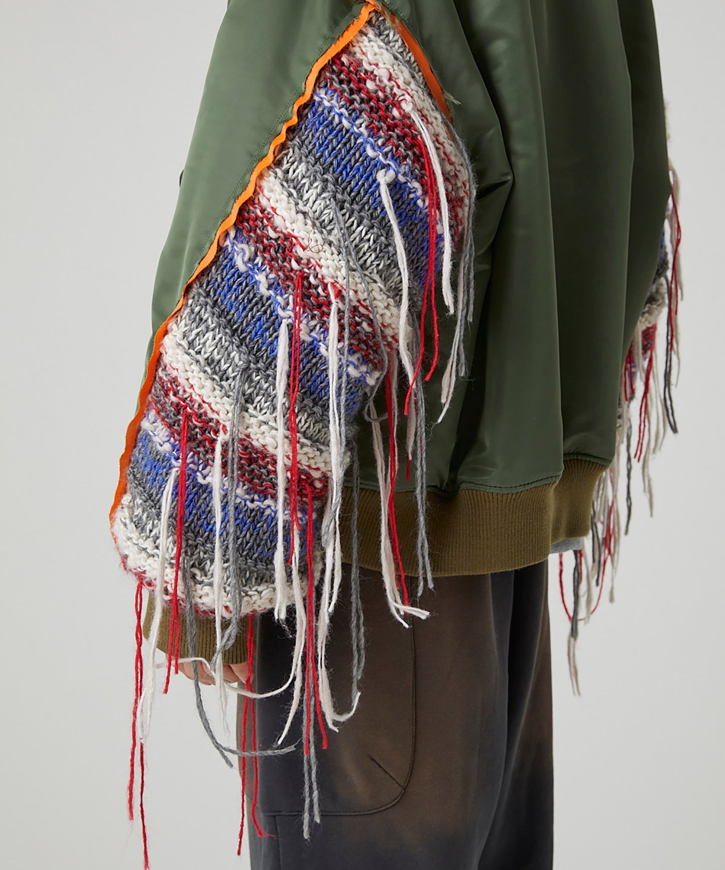 MIX KNIT SLEEVE BLOUSON
