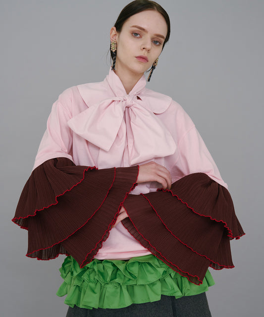 PLEATS FRILL LAYER SLEEVE C/S