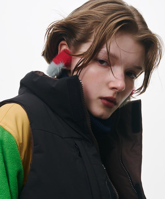 BICOLOR FUR EAR CUFF