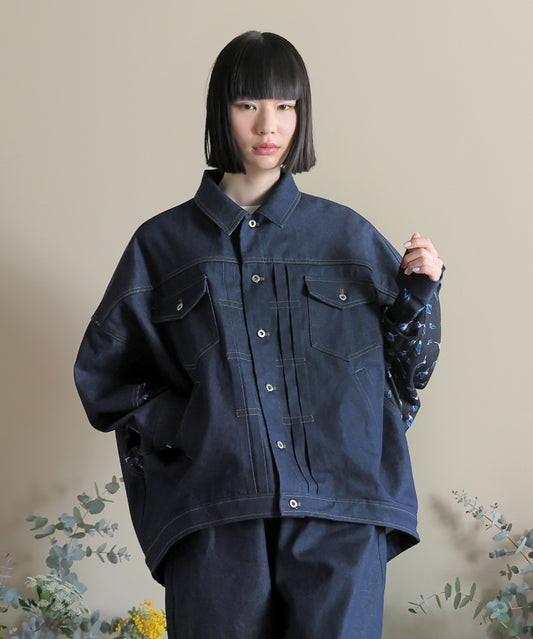 Flower Wide Denim Jacket