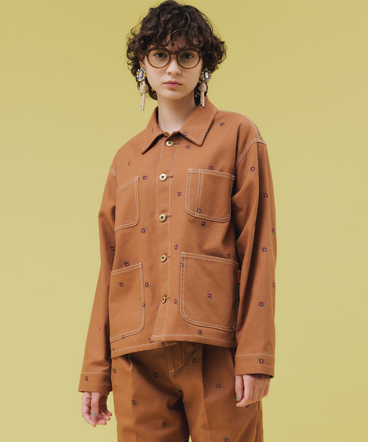 FLOWER EMBROIDERY COVERALLfeat.UNIVERSALOVERALL