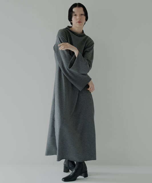 soft wool bottle neck dress