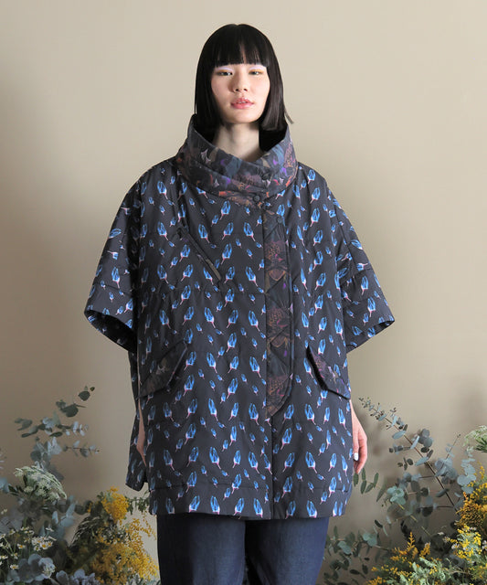 Flower Down Poncho Jacket