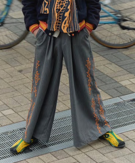 【 Marche Fleur 】Flower Print Wide Pants