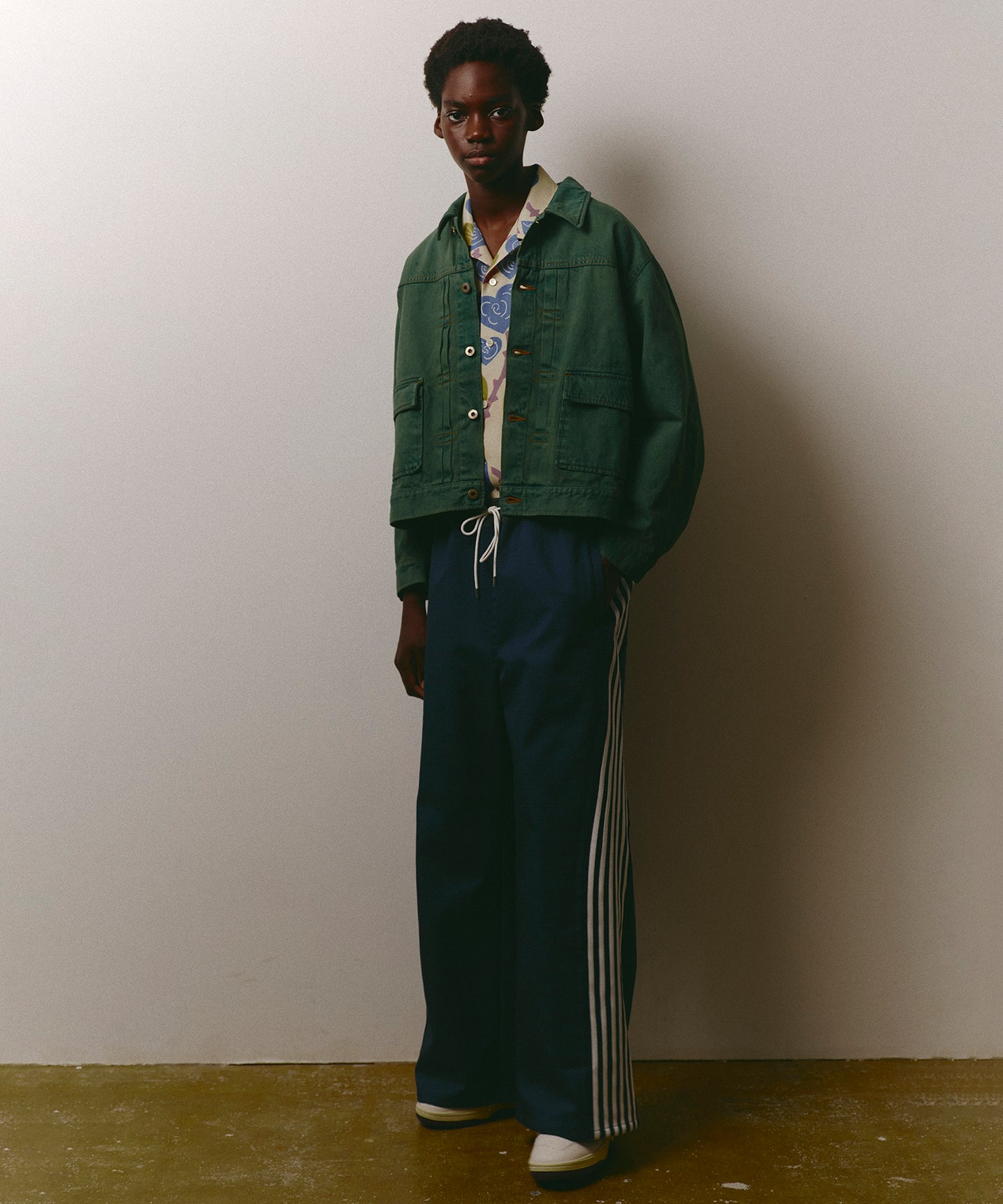 CHECK BONDING LINE TRACK PANTS